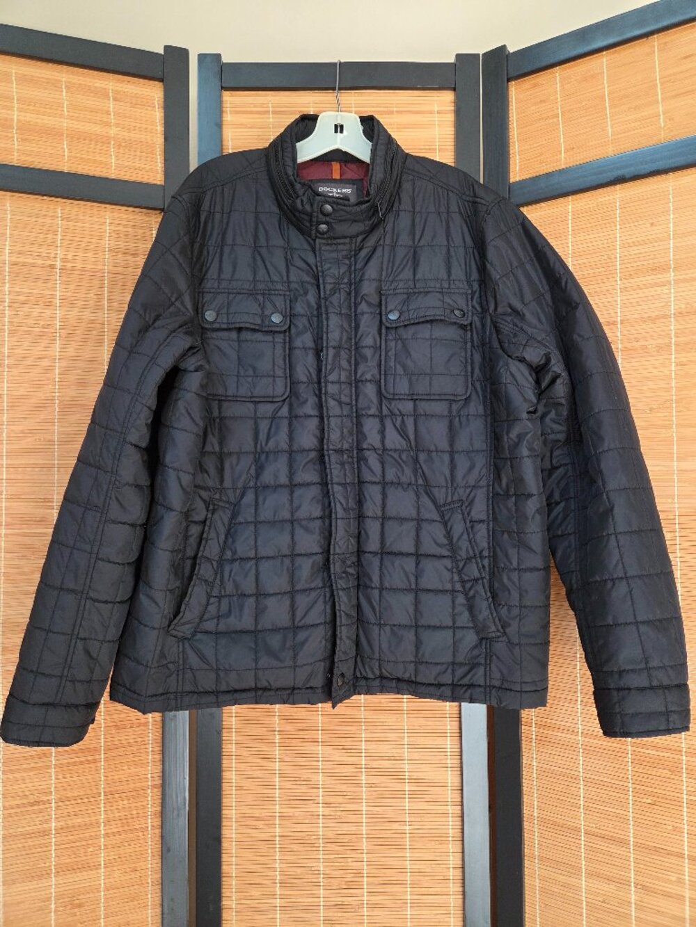 Dockers Men's Quilted Field Utility Jacket XL Snap Zip Lightweight Coat Relaxed